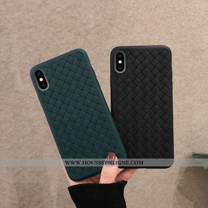 Housse iPhone X Fluide Doux Silicone Refroidissement Tendance Incassable Tissage Noir