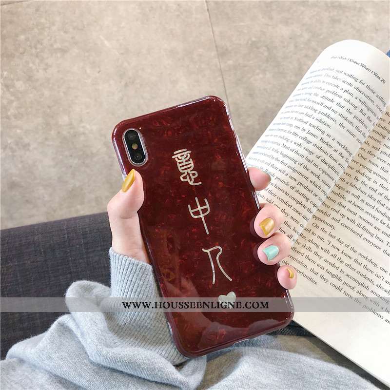 Housse iPhone X Fluide Doux Silicone Téléphone Portable Coque Amoureux Étui Tout Compris Rouge