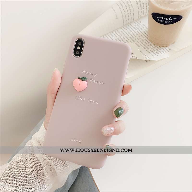 Housse iPhone X Fluide Doux Silicone Téléphone Portable Créatif Coque Bovins Frais Rose