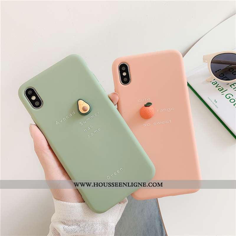 Housse iPhone X Fluide Doux Silicone Téléphone Portable Créatif Coque Bovins Frais Rose