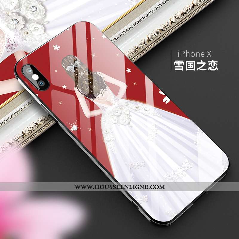 Housse iPhone X Mode Verre Luxe Incassable Nouveau Personnalité 2020 Noir