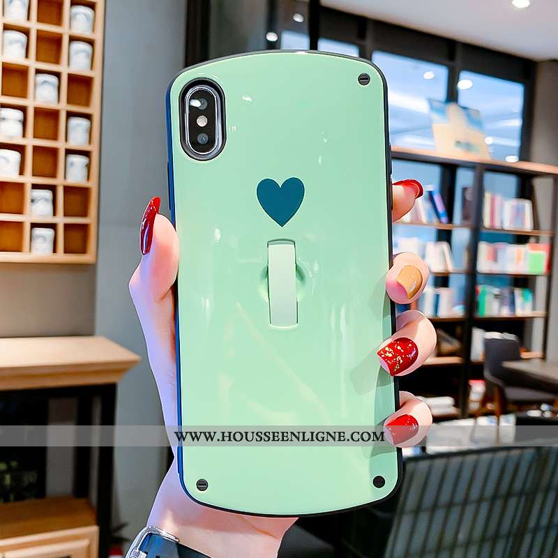 Housse iPhone X Personnalité Créatif Tendance Invisible Support Amour Mode Rose