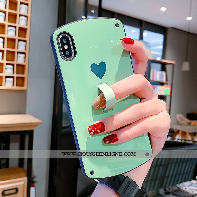 Housse iPhone X Personnalité Créatif Tendance Invisible Support Amour Mode Rose