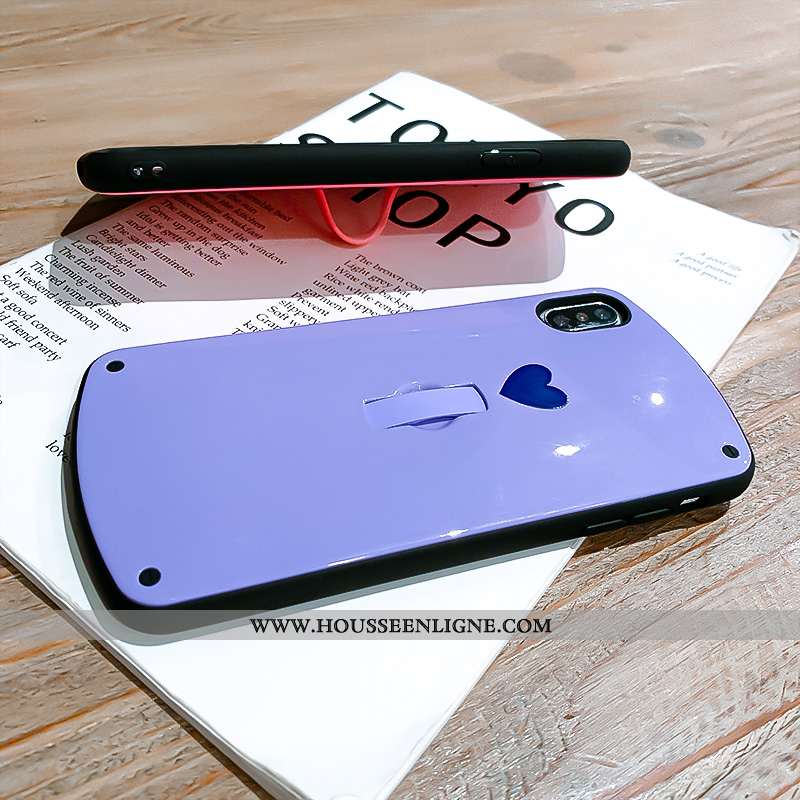 Housse iPhone X Personnalité Créatif Tendance Invisible Support Amour Mode Rose