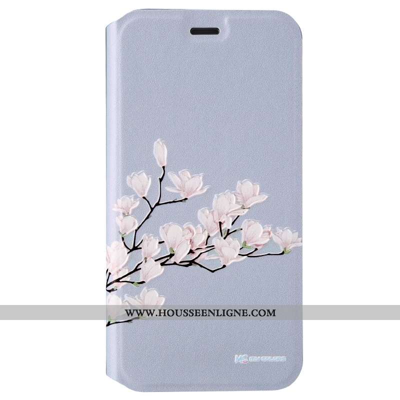 Housse iPhone X Protection Gaufrage Bleu Dessin Animé Tout Compris Incassable