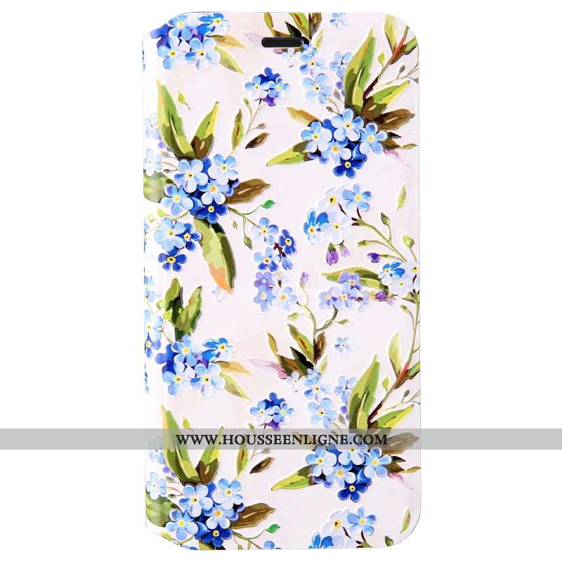 Housse iPhone X Protection Gaufrage Bleu Dessin Animé Tout Compris Incassable