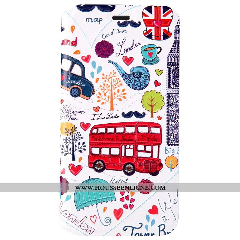 Housse iPhone X Protection Gaufrage Bleu Dessin Animé Tout Compris Incassable