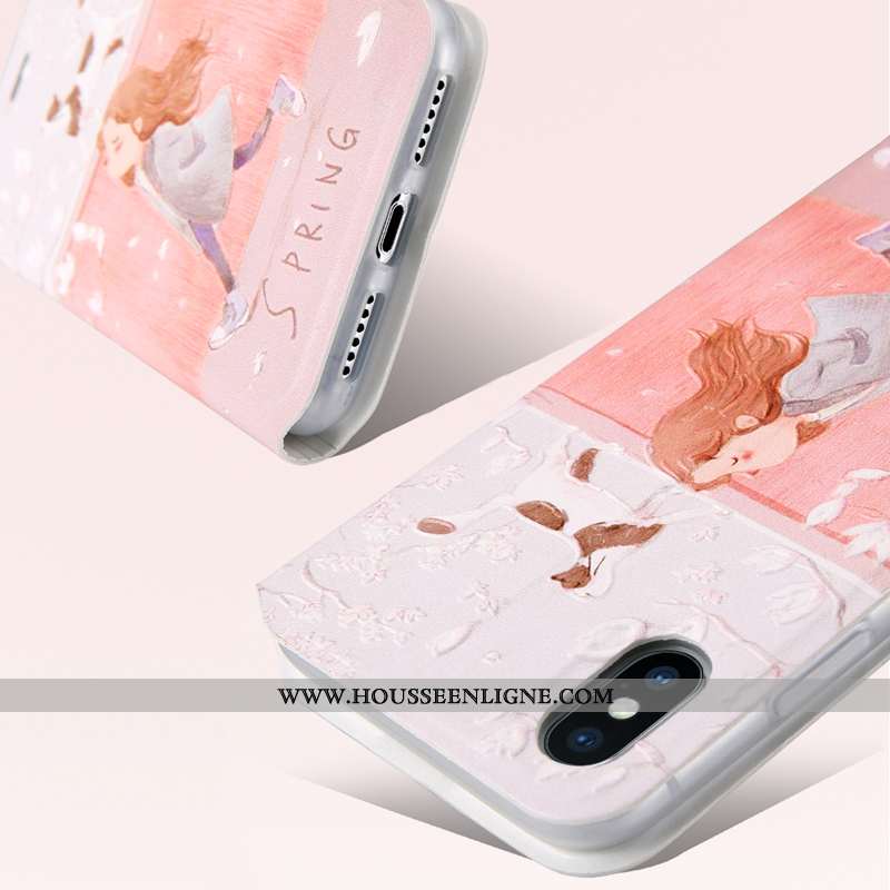 Housse iPhone X Protection Gaufrage Bleu Dessin Animé Tout Compris Incassable