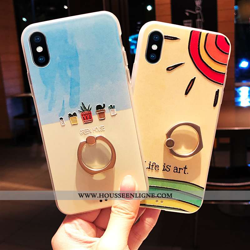 Housse iPhone X Protection Personnalité Créatif Dessin Animé Tendance Coque Tout Compris Bleu