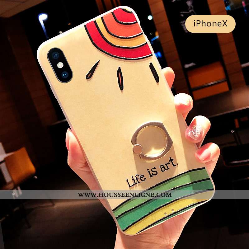 Housse iPhone X Protection Personnalité Créatif Dessin Animé Tendance Coque Tout Compris Bleu