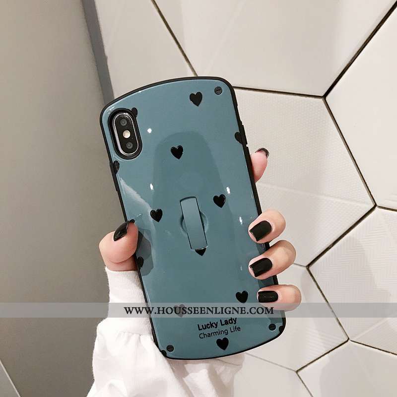 Housse iPhone X Protection Tendance Support Amoureux Bleu Téléphone Portable Étui