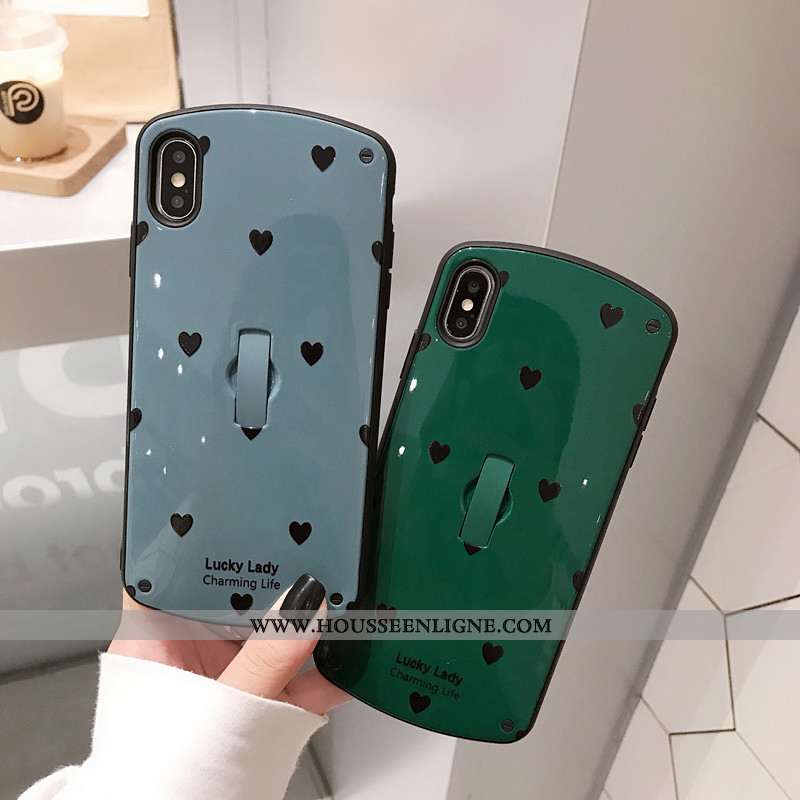 Housse iPhone X Protection Tendance Support Amoureux Bleu Téléphone Portable Étui