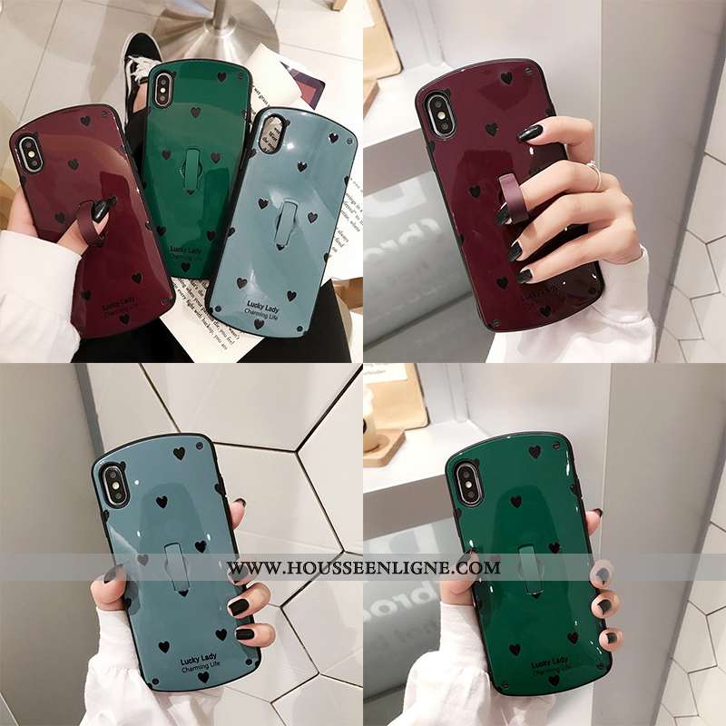 Housse iPhone X Protection Tendance Support Amoureux Bleu Téléphone Portable Étui
