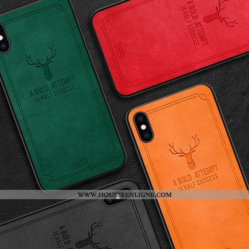 Housse iPhone X Protection Ultra Incassable Cuir Étui Vert Légère Orange