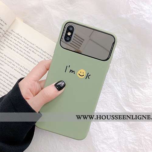 Housse iPhone X Silicone Fluide Doux Incassable Cœur Coque Vert Téléphone Portable Verte