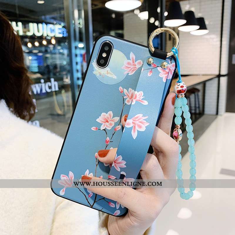 Housse iPhone X Silicone Protection Bleu Petit Incassable Fluide Doux Frais