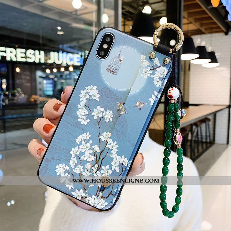 Housse iPhone X Silicone Protection Bleu Petit Incassable Fluide Doux Frais