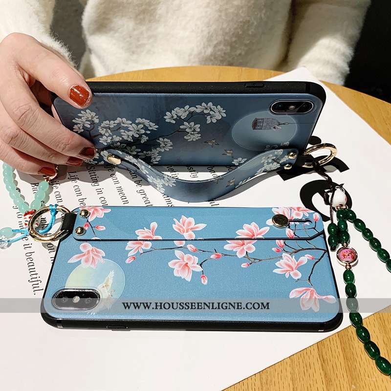 Housse iPhone X Silicone Protection Bleu Petit Incassable Fluide Doux Frais