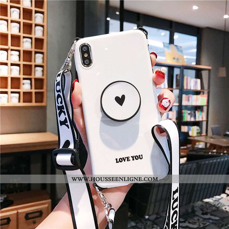 Housse iPhone X Tendance Légère Blanc Téléphone Portable Amoureux Simple Incassable Blanche