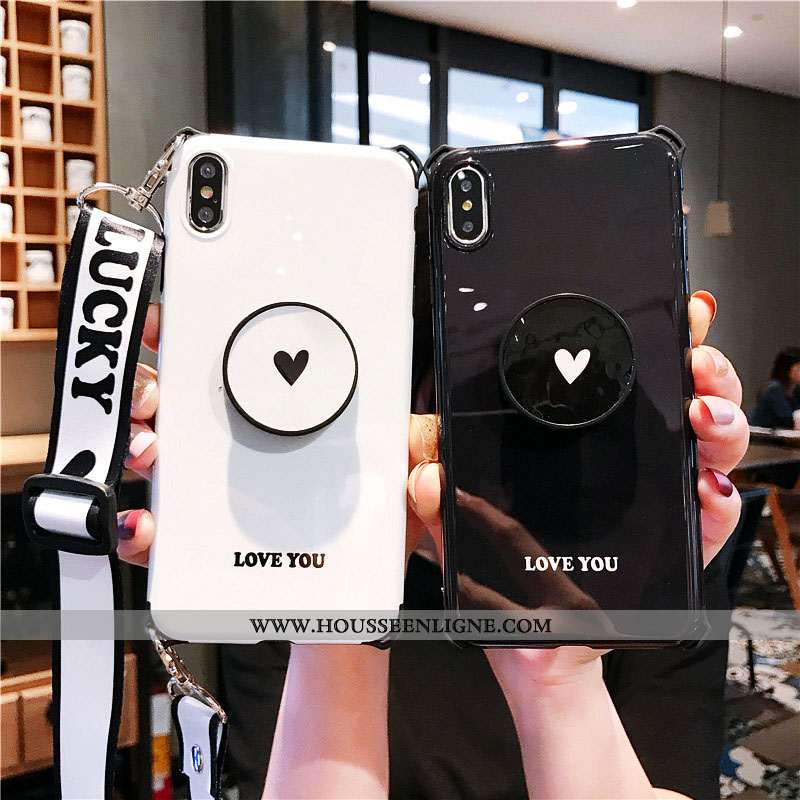 Housse iPhone X Tendance Légère Blanc Téléphone Portable Amoureux Simple Incassable Blanche