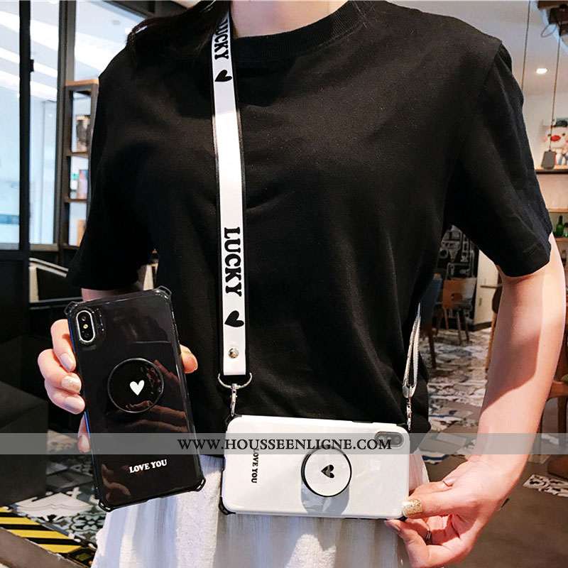 Housse iPhone X Tendance Légère Blanc Téléphone Portable Amoureux Simple Incassable Blanche