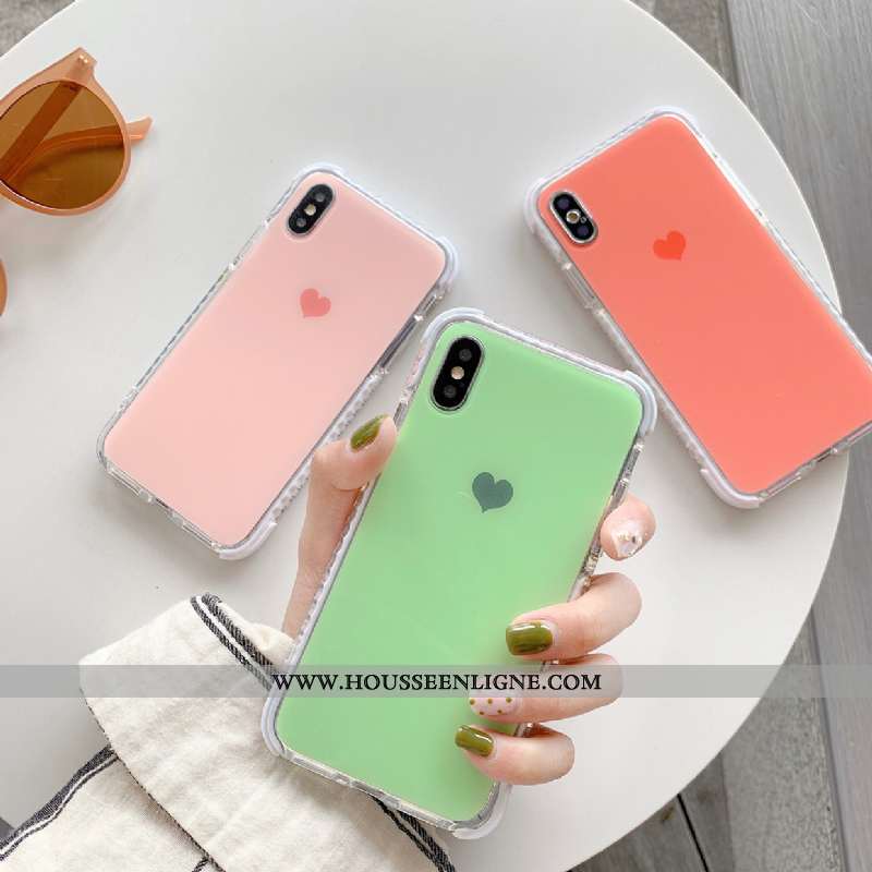 Housse iPhone X Tendance Silicone Incassable Amour Coque Couleur Unie Vert Verte