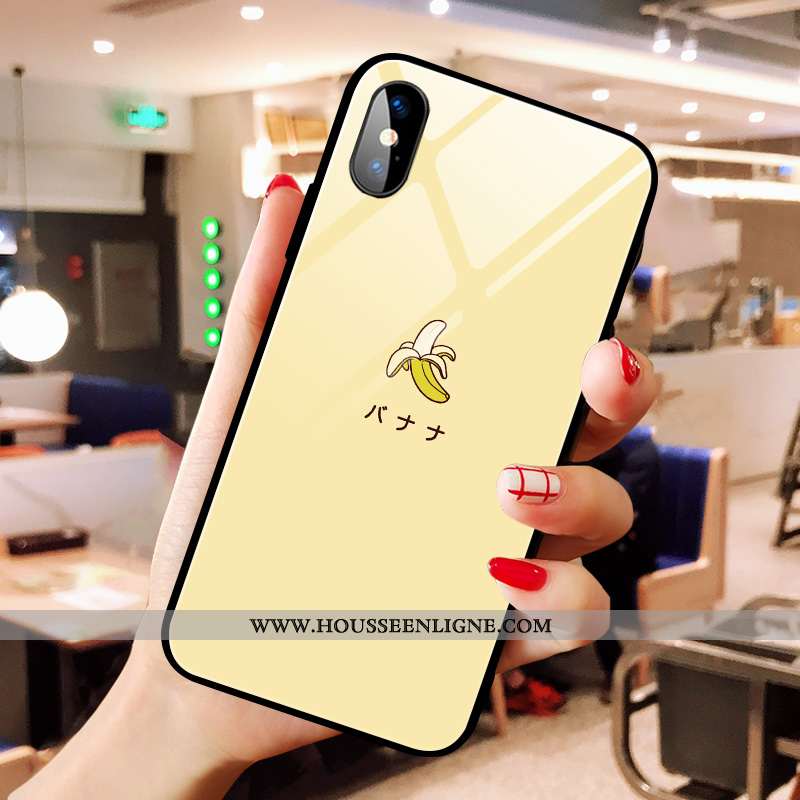 Housse iPhone X Verre Charmant Petit Vent Coque Amoureux Rose