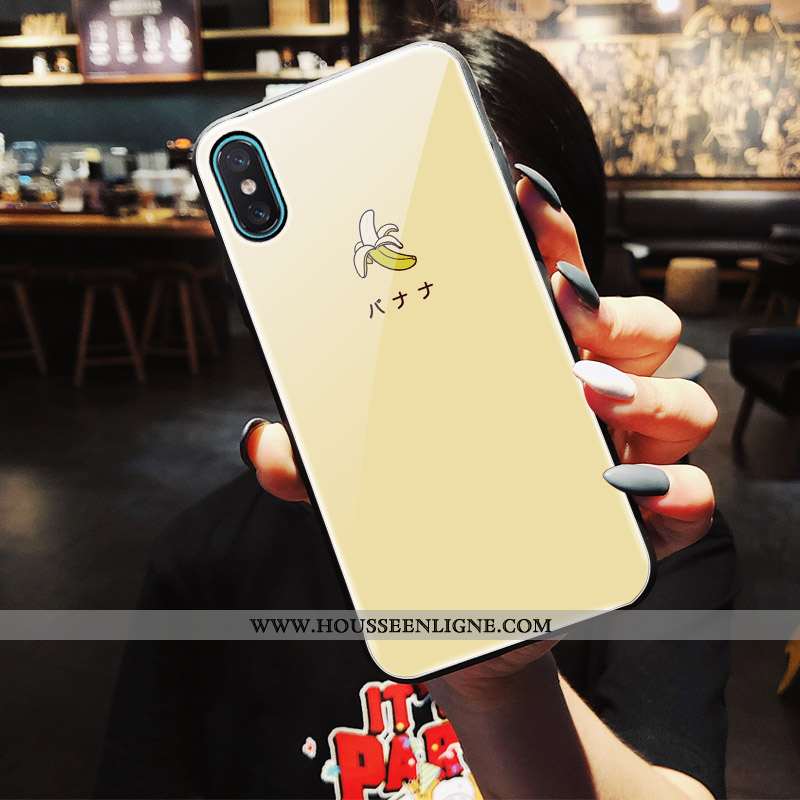 Housse iPhone X Verre Charmant Petit Vent Coque Amoureux Rose