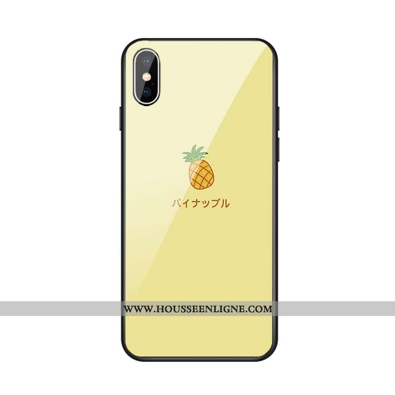 Housse iPhone X Verre Fruit Jaune Bovins Petit Net Rouge Frais