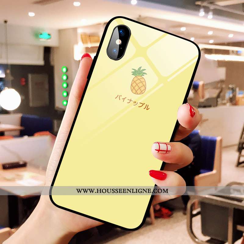 Housse iPhone X Verre Fruit Jaune Bovins Petit Net Rouge Frais