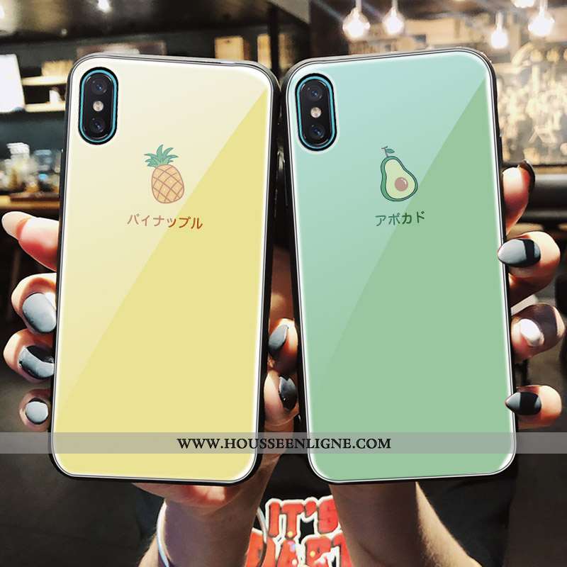 Housse iPhone X Verre Fruit Jaune Bovins Petit Net Rouge Frais