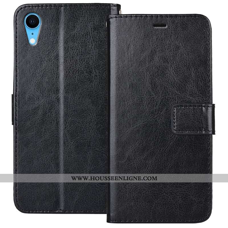 Housse iPhone Xr Cuir Fluide Doux Téléphone Portable Protection Étui Incassable Marron