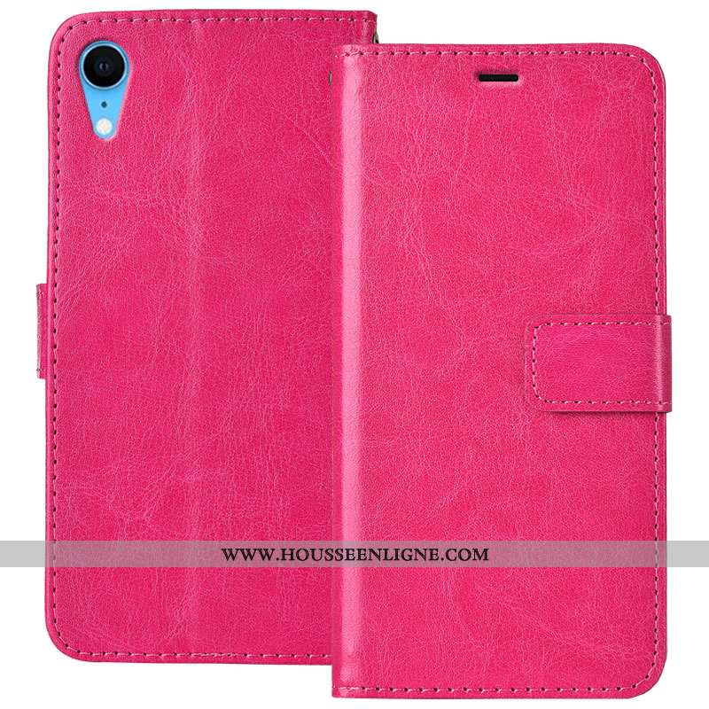 Housse iPhone Xr Cuir Fluide Doux Téléphone Portable Protection Étui Incassable Marron