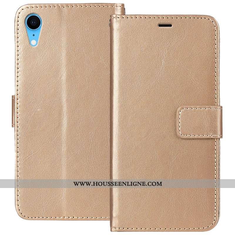 Housse iPhone Xr Cuir Fluide Doux Téléphone Portable Protection Étui Incassable Marron