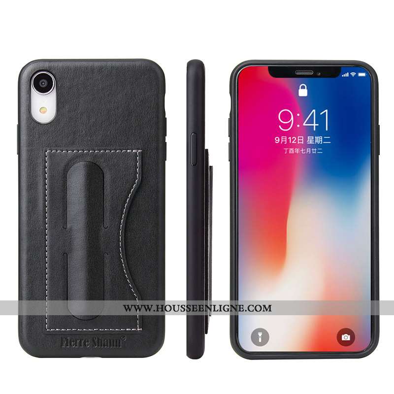Housse iPhone Xr Cuir Protection Étui Coque Vert Tout Compris Téléphone Portable Turquoise