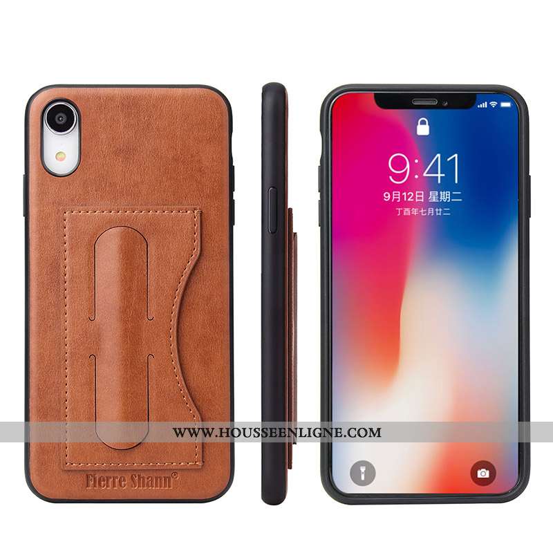 Housse iPhone Xr Cuir Protection Étui Coque Vert Tout Compris Téléphone Portable Turquoise