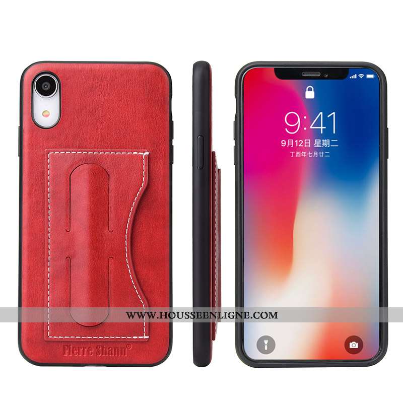 Housse iPhone Xr Cuir Protection Étui Coque Vert Tout Compris Téléphone Portable Turquoise