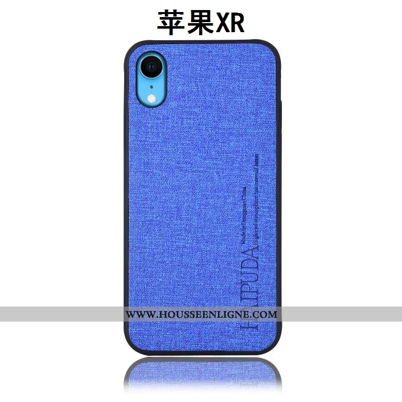 Housse iPhone Xr Cuir Silicone Tout Compris Couvercle Arrière Téléphone Portable Incassable Coque Bl