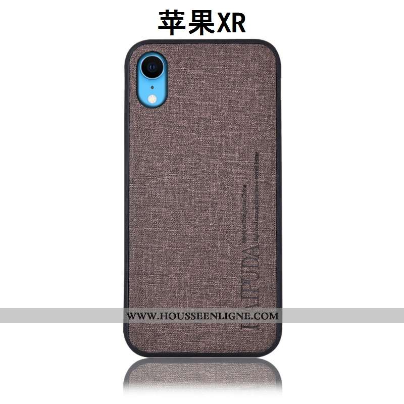 Housse iPhone Xr Cuir Silicone Tout Compris Couvercle Arrière Téléphone Portable Incassable Coque Bl