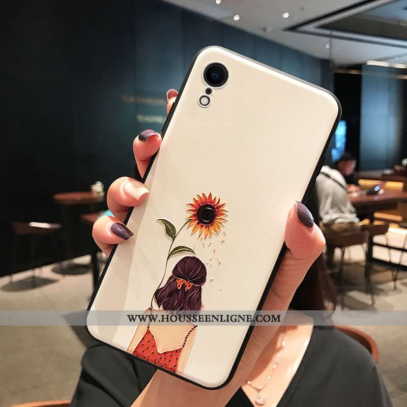 Housse iPhone Xr Fluide Doux Silicone Incassable Frais Simple Étui Créatif Blanche
