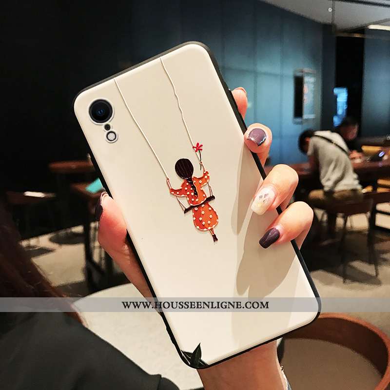 Housse iPhone Xr Fluide Doux Silicone Incassable Frais Simple Étui Créatif Blanche