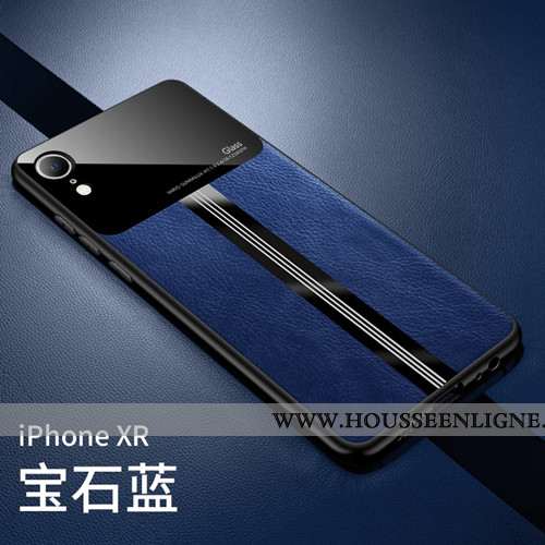 Housse iPhone Xr Légère Cuir Silicone Protection Téléphone Portable Modèle Fleurie Transparent Turqu