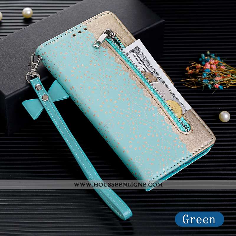 Housse iPhone Xr Ornements Suspendus Personnalité Luxe Coque Téléphone Portable Clamshell Cuir Rose