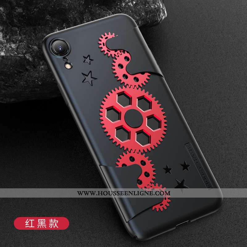 Housse iPhone Xr Protection Délavé En Daim Net Rouge Tendance Respirant Luxe Téléphone Portable Doré