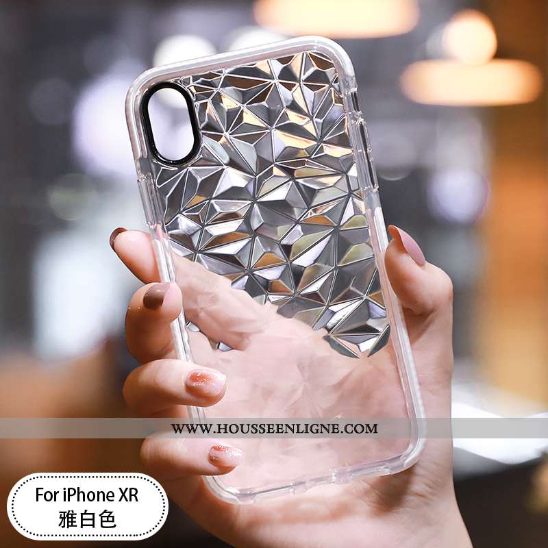 Housse iPhone Xr Protection Transparent Incassable Étui Silicone Ultra Fluide Doux Blanche
