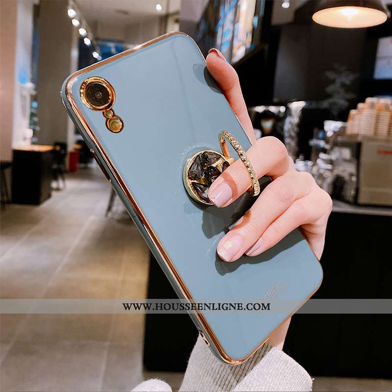 Housse iPhone Xr Tendance Fluide Doux Bovins Vert Incassable Net Rouge Étui Bleu