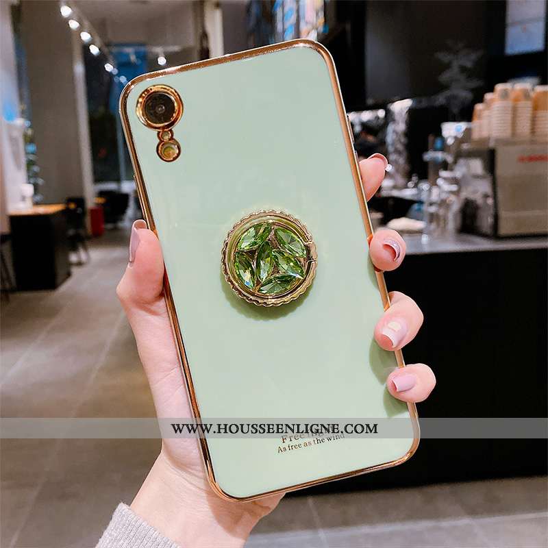 Housse iPhone Xr Tendance Fluide Doux Bovins Vert Incassable Net Rouge Étui Bleu