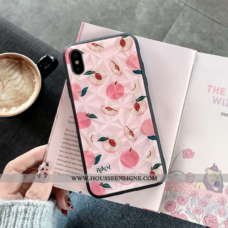 Housse iPhone Xs Créatif Tendance Net Rouge Tout Compris Petit Silicone Amoureux Rose