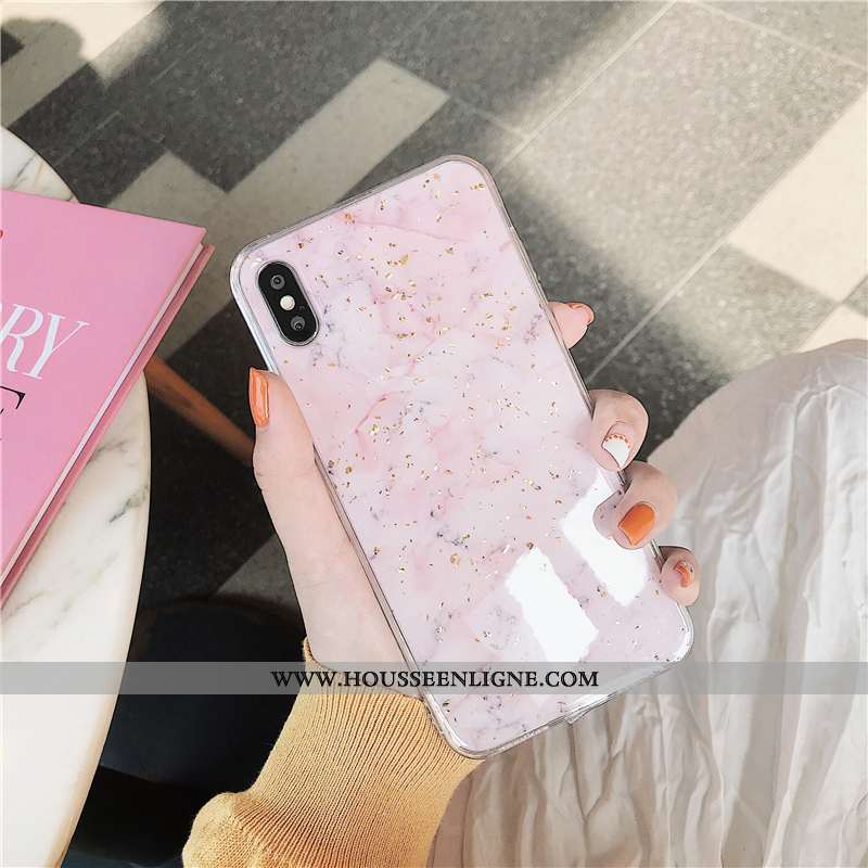 Housse iPhone Xs Créatif Tendance Personnalité Coque Nouveau Incassable Rose