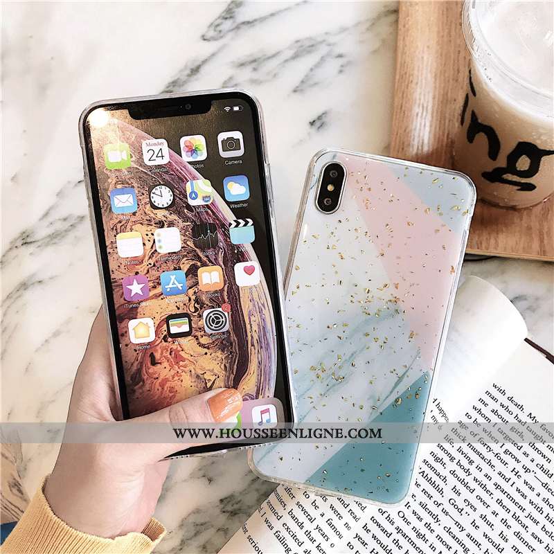 Housse iPhone Xs Créatif Tendance Personnalité Coque Nouveau Incassable Rose
